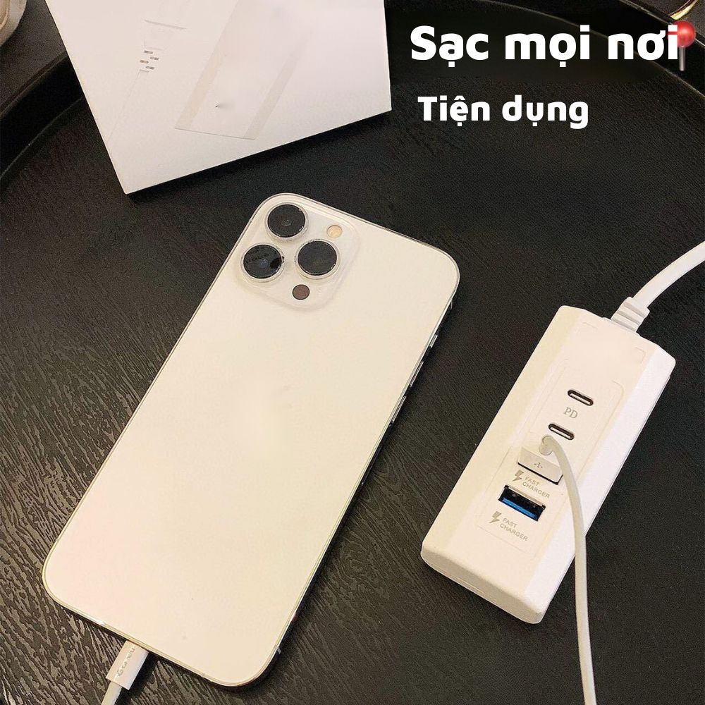 Ổ Cắm Sạc Điện Thoại Tích Hợp Sẵn 2 Cổng Sạc Pd + 2 Cổng Usb Sạc Nhanh