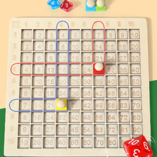 Bảng Gỗ Học Toán Nhân Cho Trẻ Theo Phương Pháp Montessori Kèm Thẻ Học Và Xúc Xắc
