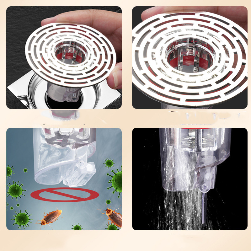 Dụng Cụ Thoát Nước Sàn Nhà Tắm, Thoát Nhanh, Chặn Tóc, Lọc Rác, Chống Tắc Hiệu Quả