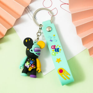 Móc Khóa Gấu Hoạ Tiết Graffiti Đầy Màu Sắc Thời Trang