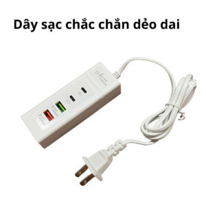 Ổ Cắm Sạc Điện Thoại Power Socket 4 Cổng Sạc Nhanh 2 Cổng  PD Type-C + 2 Cổng Usb