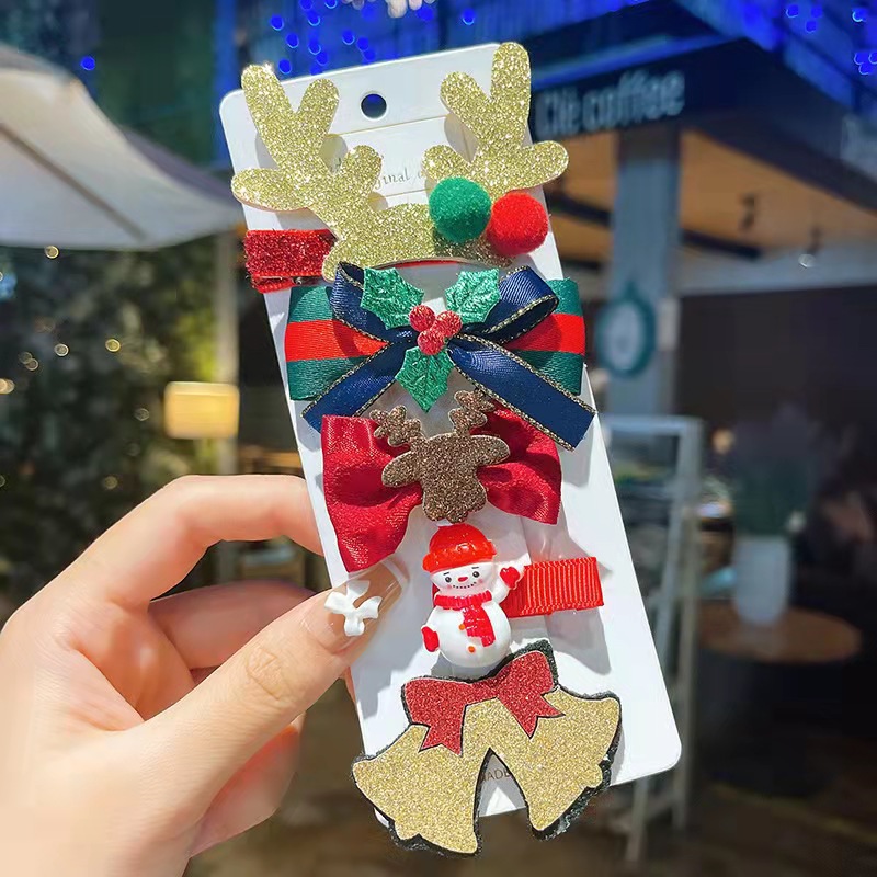 Set 5 Kẹp Tóc Noel Cho Bé Gái Siêu Xinh Set 5 Kẹp Tóc Noel Cho Bé Gái Siêu Xinh