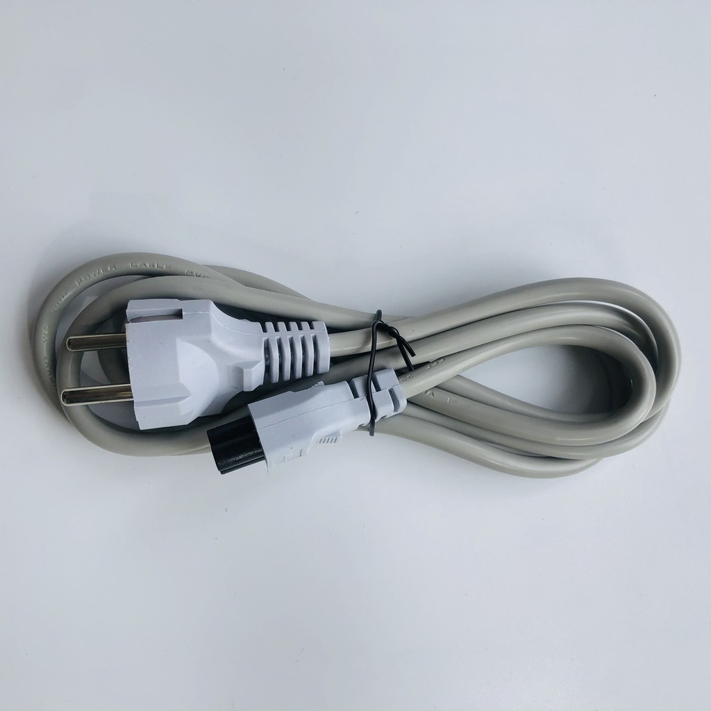 Dây Nguồn PC, Dây Nồi Cơm Điện 2 Chấu Tròn Màu Xám