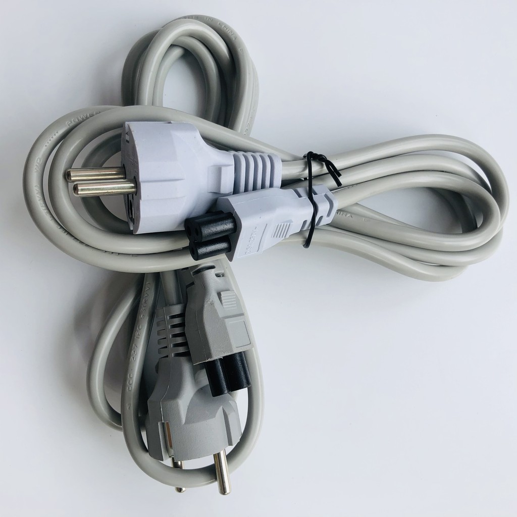 Dây Nguồn PC, Dây Nồi Cơm Điện 2 Chấu Tròn Màu Xám