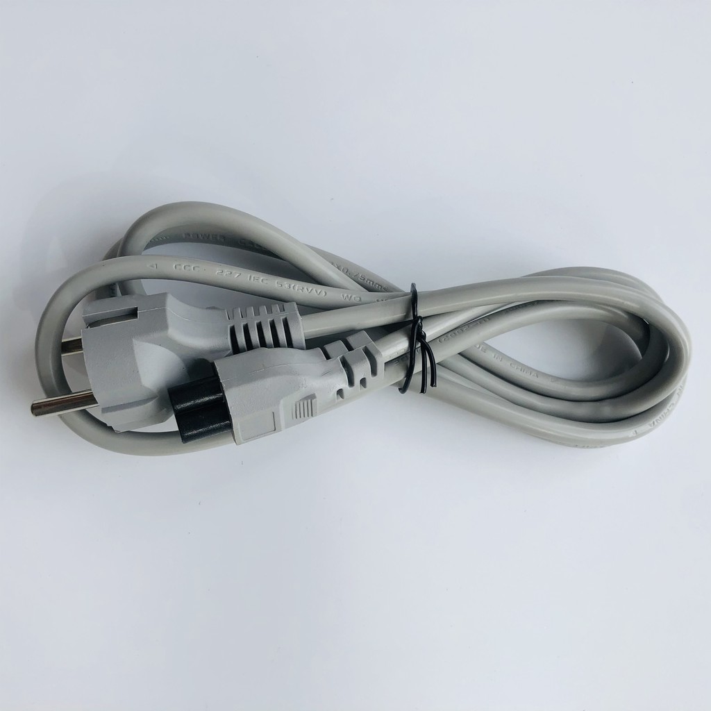 Dây Nguồn PC, Dây Nồi Cơm Điện 2 Chấu Tròn Màu Xám