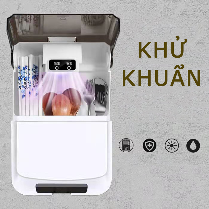 Hộp Khử Khuẩn Muỗng Đũa Treo Tường Nguồn Usb