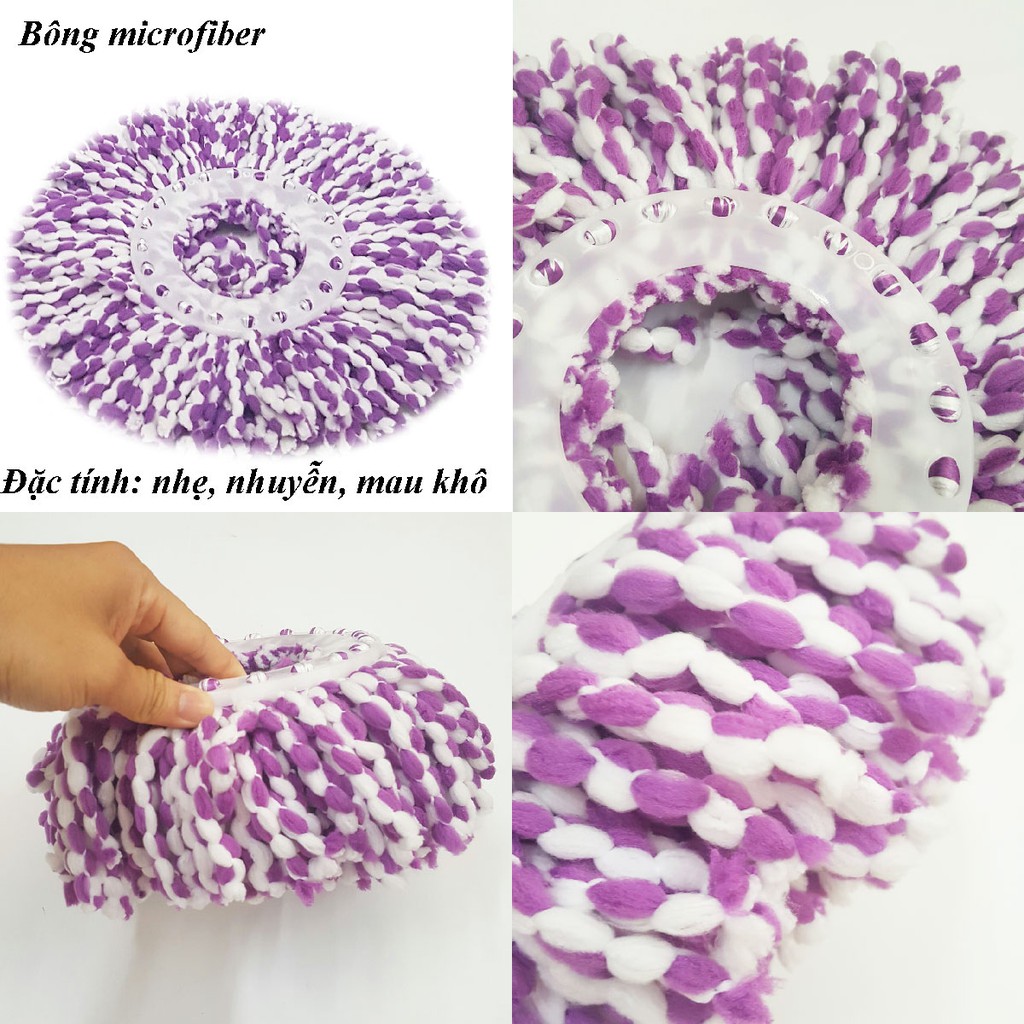 Bộ Chổi Lau Nhà Xoay 360 Độ Gồm Chậu, Cây Lau Nhà Và 2 Bông Lau Bộ Chổi Lau Nhà Xoay 360 Độ Gồm Chậu, Cây Lau Nhà Và 2 Bông Lau