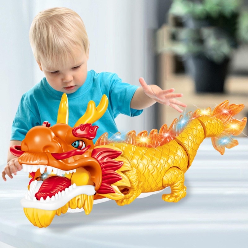 Đồ Chơi Rồng Dùng Pin Di Chuyển Có Đèn Và Âm Thanh Cho Bé