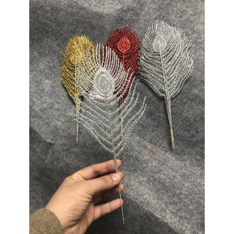 Nhánh Lông Công Kim Tuyến Nhiều Màu Sắc Trang Trí Tết