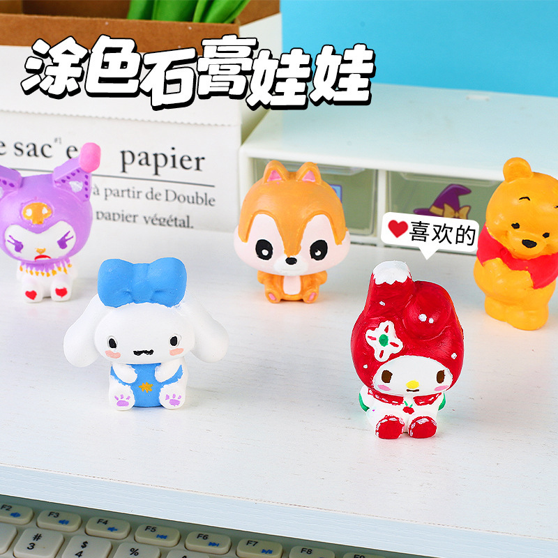 Bộ Tô Tượng Thạch Cao Cho Bé Tặng Kèm Màu Và Cọ