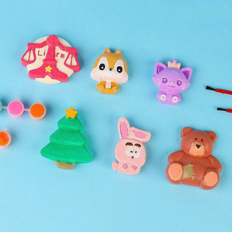 Bộ Tô Tượng Thạch Cao Cho Bé Tặng Kèm Màu Và Cọ