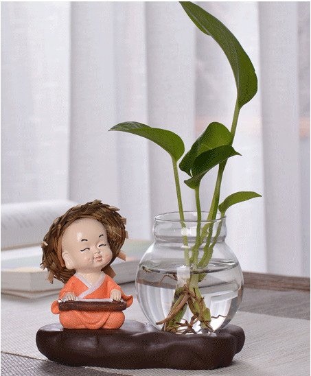 Bộ 4 Chú Tiểu Cầm Kỳ Thi Họa Đội Nón Rơm