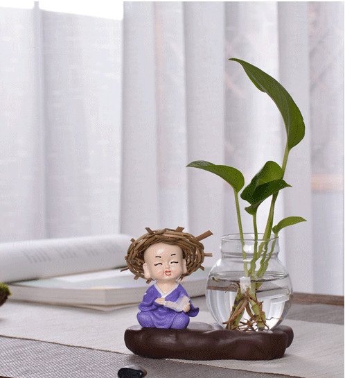 Bộ 4 Chú Tiểu Cầm Kỳ Thi Họa Đội Nón Rơm