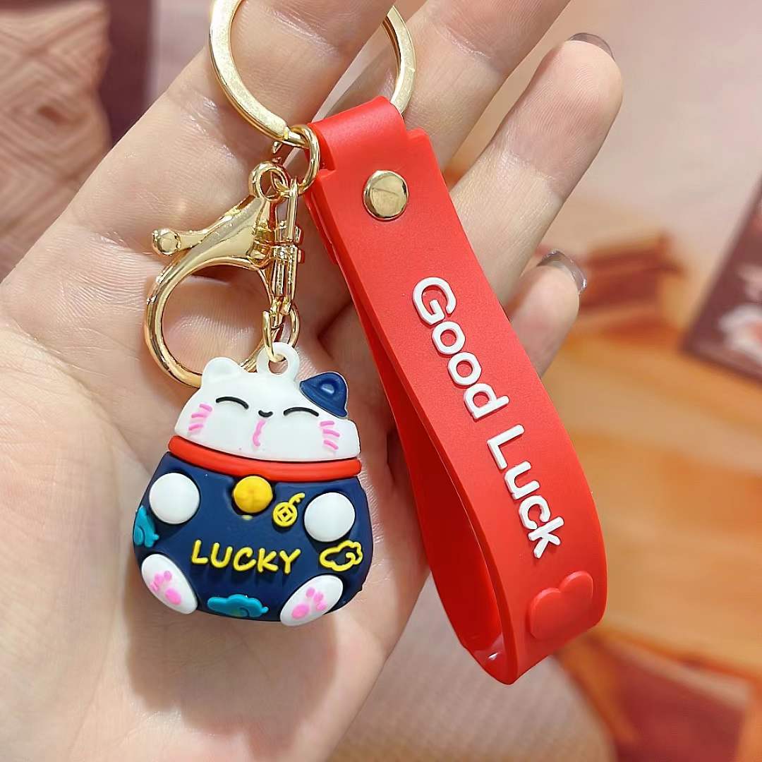 Móc Khoá Mèo Thần Tài May Mắn Nhiều Màu Sắc