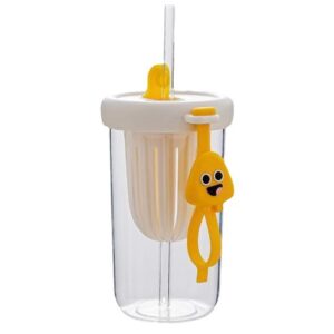 Cốc Uống Nước Thủy Tinh Detox Có Lọc Và Ống Hút Tiện Lợi 500Ml