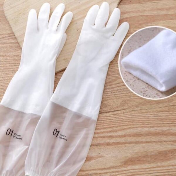 Đôi Găng Tay Rửa Bát Cao Su Siêu Dai Loại Dài Có Chum