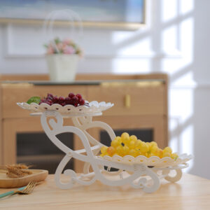 Khay Nhựa 2 Tầng Trưng Bày Bánh Keọ, Trái Cây Thiết Kế Đơn Giản Sang Trọng