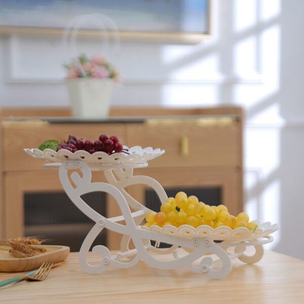 Khay Nhựa 2 Tầng Trưng Bày Bánh Keọ, Trái Cây Thiết Kế Đơn Giản Sang Trọng