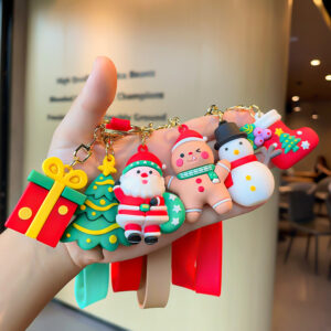 Móc Khoá Noel, Christmas, Giáng Sinh Có Dây Silicon Nhiều Họa Tiết Dễ Thương