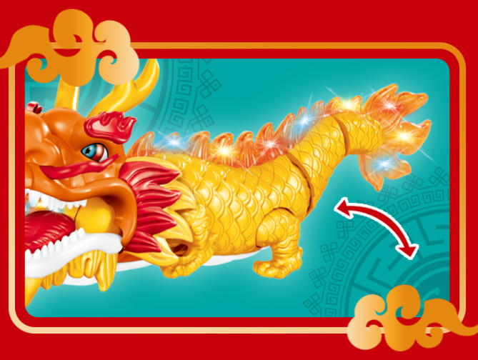 Đồ Chơi Rồng Dùng Pin Di Chuyển Có Đèn Và Âm Thanh Cho Bé