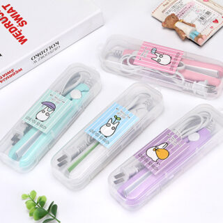 Máy Uốn Duỗi Tóc Mini BeeChip  Màu Sắc Dễ Thương Kèm Hộp Đựng Trong Suốt