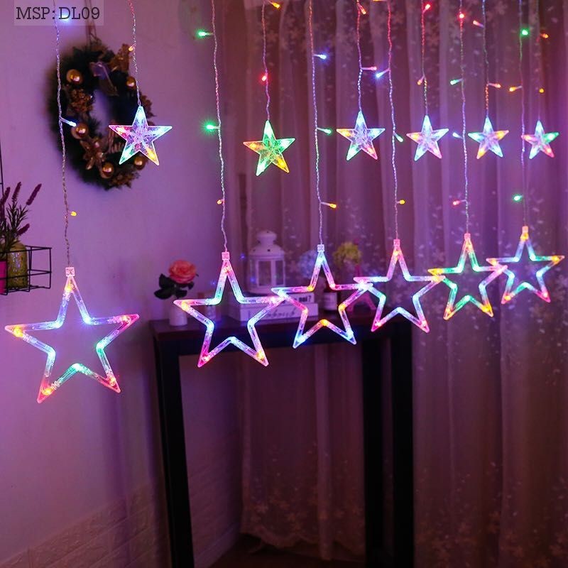 Dây Đèn Led Hình Ngôi Sao 6 Sao Lớn, 6 Sao Nhỏ Nhiều Màu Dây Đèn Led Hình Ngôi Sao 6 Sao Lớn, 6 Sao Nhỏ Nhiều Màu