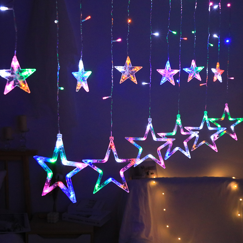 Dây Đèn Led Hình Ngôi Sao 6 Sao Lớn, 6 Sao Nhỏ Nhiều Màu Dây Đèn Led Hình Ngôi Sao 6 Sao Lớn, 6 Sao Nhỏ Nhiều Màu