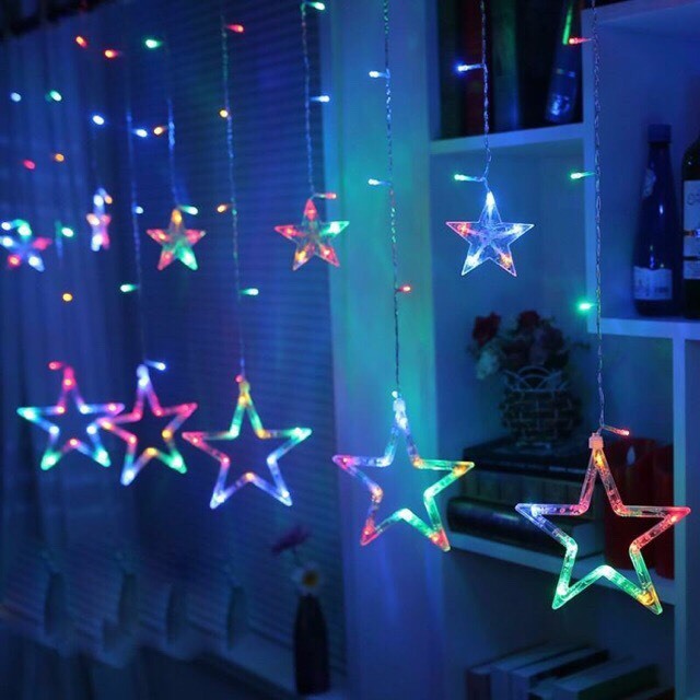 Dây Đèn Led Hình Ngôi Sao 6 Sao Lớn, 6 Sao Nhỏ Nhiều Màu Dây Đèn Led Hình Ngôi Sao 6 Sao Lớn, 6 Sao Nhỏ Nhiều Màu
