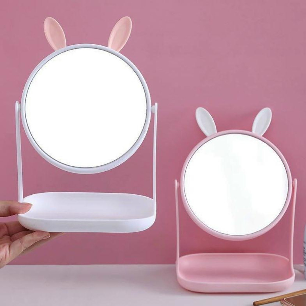 Gương Tai Thỏ, Tai Mèo, Tai Chuột Mini Kệ Vuông