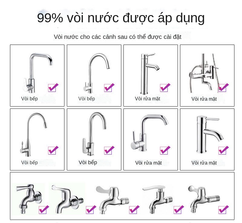 Vòi Nước Bằng Thép Không Gỉ Ống Nối Dài Phổ 720 Độ Xoay Và Uốn Cong Tùy Thích