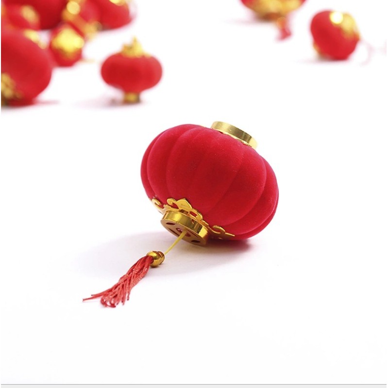 Set 20 Lồng đèn Nhung đỏ Nhí Trang Trí Tết Cực đẹp