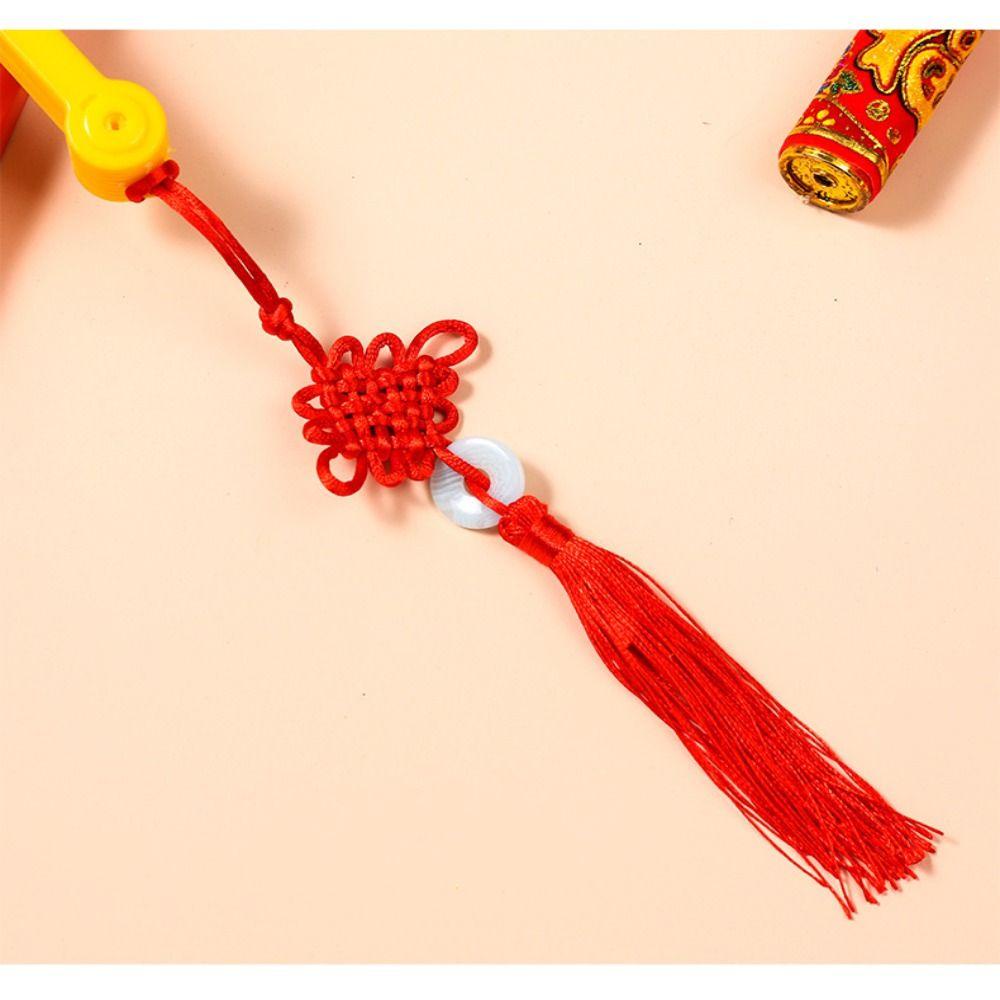 Quạt Lì Xì 10 Bao May Mắn Có Bông Tua Và Decal Kỳ Lân