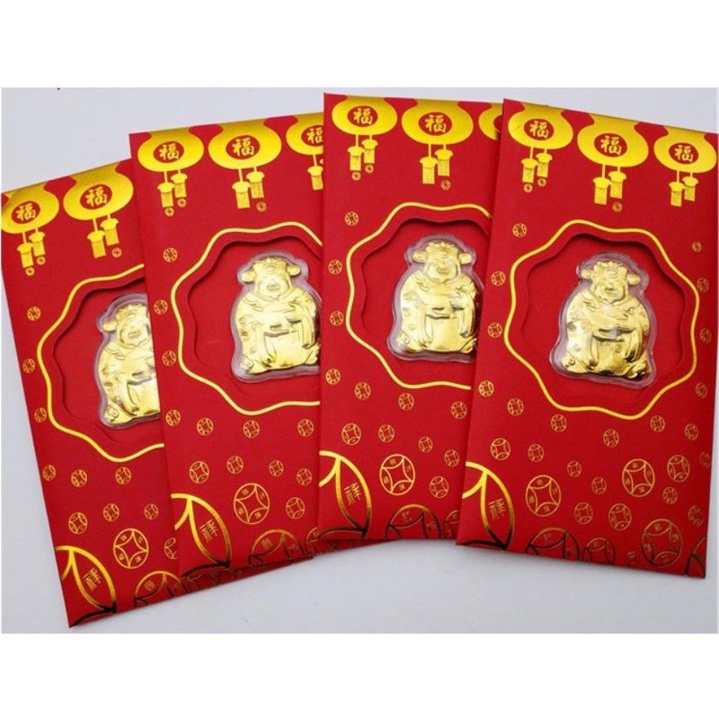 Bao Lì Xì Đỏ Thần Tài Vàng Bao Lì Xì Đỏ Thần Tài Vàng