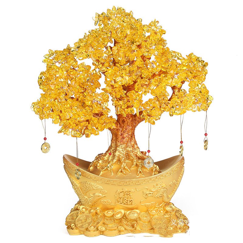 Cây Thỏi Vàng Rồng Phụng Pha Lê 24.5Cm Trang Trí Nhà Cửa, Bàn Làm Việc Cây Thỏi Vàng Rồng Phụng Pha Lê 24.5Cm Trang Trí Nhà Cửa, Bàn Làm Việc