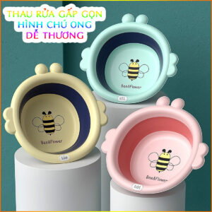 Chậu Rửa Mặt Gấp Gọn Cho Bé Hình Con Ong Dễ Thương