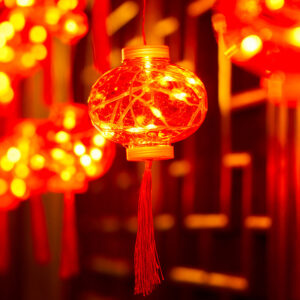Dây 10 Đèn Lồng Đỏ Trang Trí Tết Năm Mới Dài 3M Thả 80X60CM