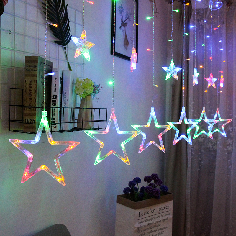 Dây Đèn Led Hình Ngôi Sao 6 Sao Lớn, 6 Sao Nhỏ Nhiều Màu Dây Đèn Led Hình Ngôi Sao 6 Sao Lớn, 6 Sao Nhỏ Nhiều Màu