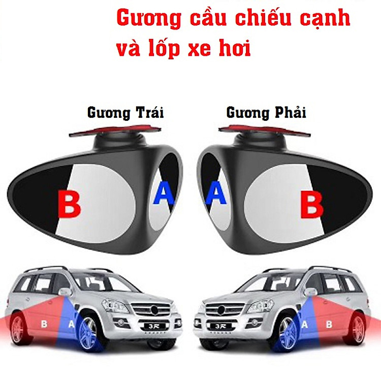 Gương Cầu Lồi Gắn Kính Chiếu Hậu Ô Tô Soi Điểm Mù, Xóa Điểm Mù