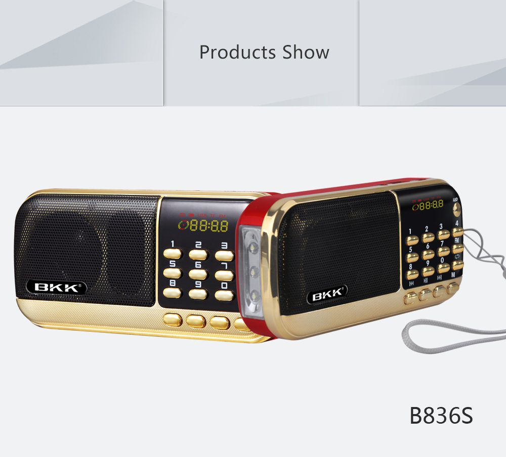 Loa Thẻ Nhớ FM BKK B836s Có Đèn Led Và Jack Cắm Tay Nghe Cao Cấp