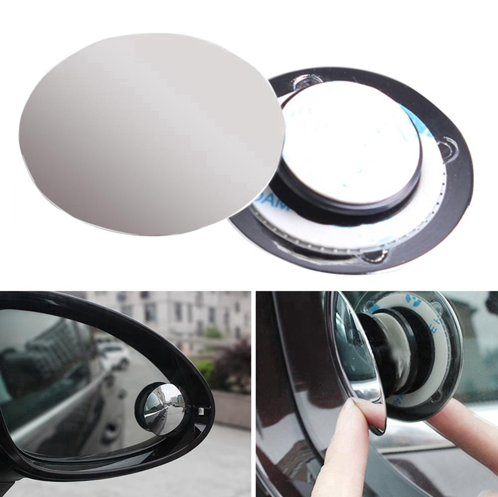 Bộ 2 Gương Cầu Lồi Gắn Kính Hậu Xe Ôto Xoay 360 Độ Xóa Điểm Mù Không Viền (Mẫu Mới)