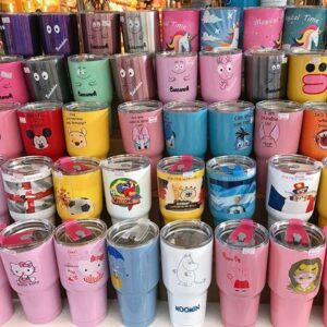 Bình Giữ Nhiệt Inox 900ml Kèm Túi, 2 Ống Hút, 1 Cọ Rửa Tiện Lợi