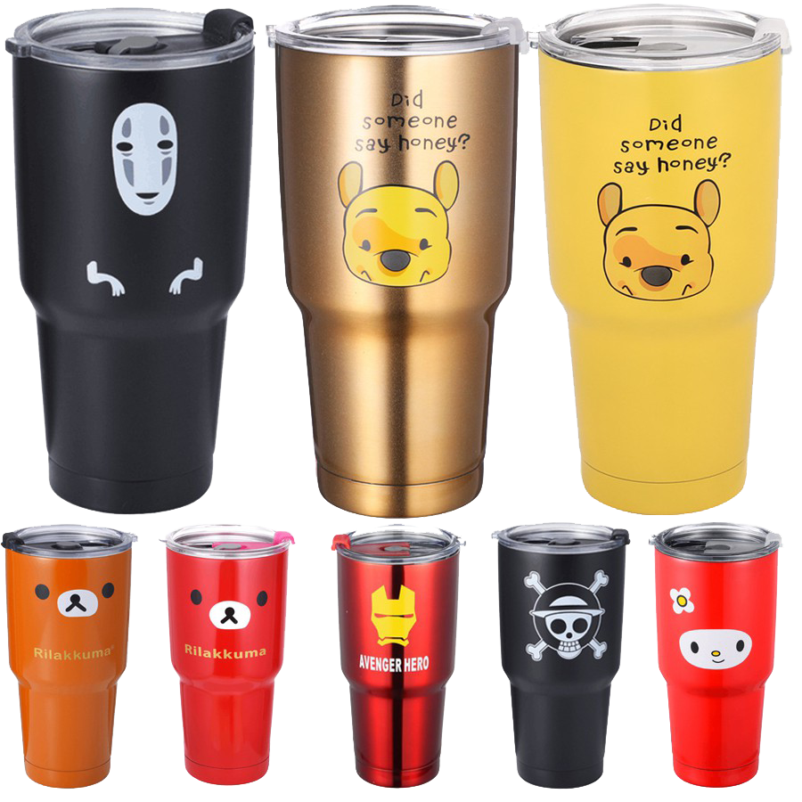 Bình Giữ Nhiệt 900ml Nhiều Hình Kèm 2 Ống Hút, 1 Cọ Rửa, 1 Túi Đựng