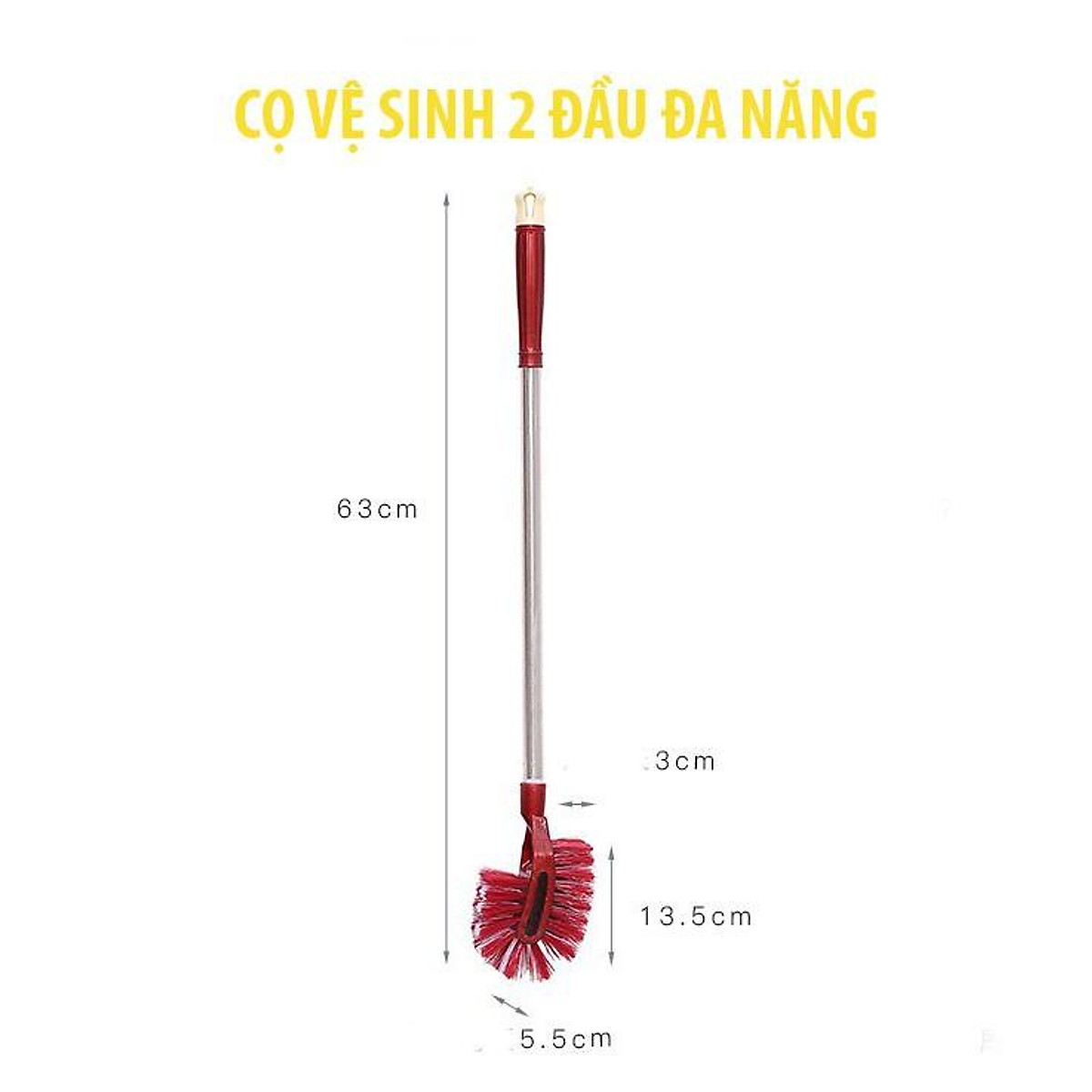 Dụng Cụ Vệ Sinh Toilet 2 Đầu Thân Inox