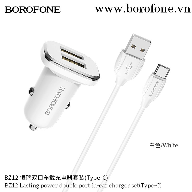 Bộ Sạc 2 Cổng Usb Trên Ô Tô Cổng Type C Bz12