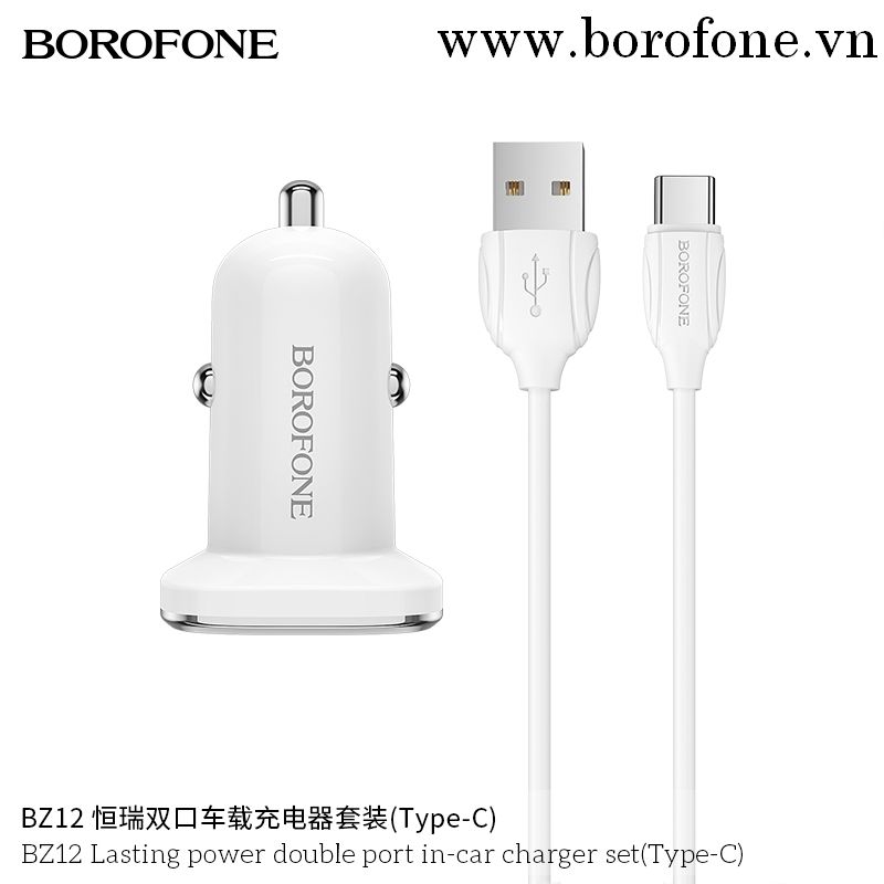 Bộ Sạc 2 Cổng Usb Trên Ô Tô Cổng Type C Bz12