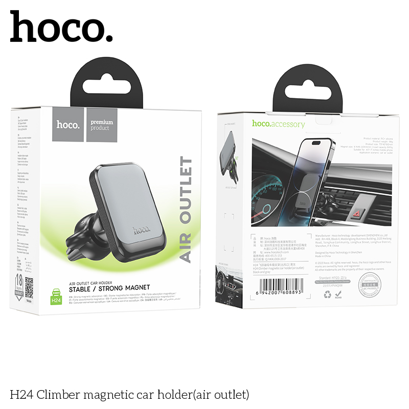 Giá Đỡ Điện Thoại Gắn Cửa Thoát Khí Trên Xe Hơi Hoco H24