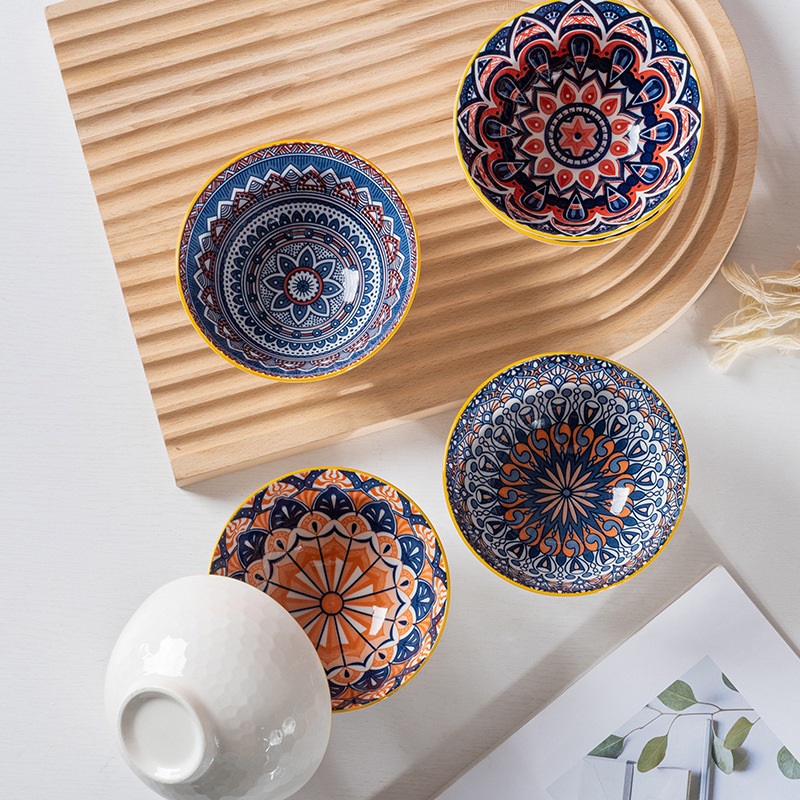 Bộ 6 Bát Ăn Cơm Thổ Cẩm Kèm Hộp Đựng Sang Trọng