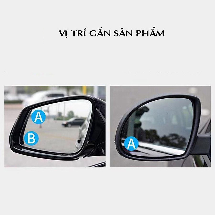 Gương Cầu Lồi Có Viền Gắn Kính Hậu Xe Ô Tô Xoay 360 Độ Xóa Điểm Mù