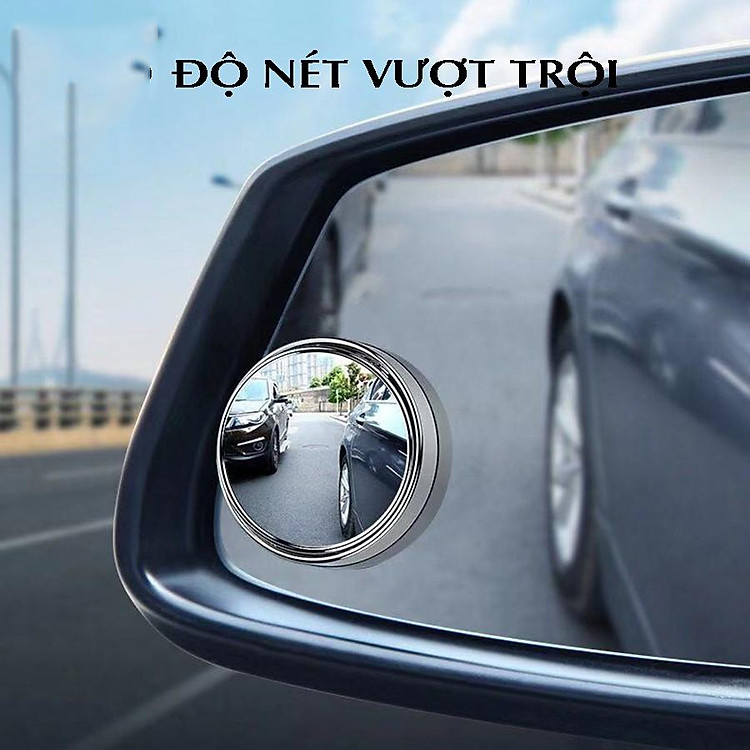 Gương Cầu Lồi Có Viền Gắn Kính Hậu Xe Ô Tô Xoay 360 Độ Xóa Điểm Mù
