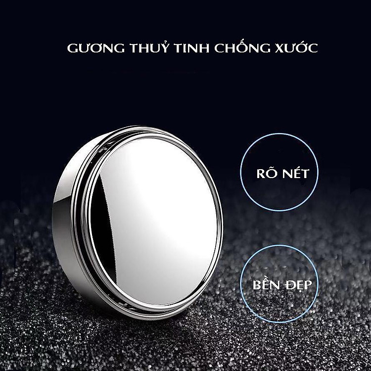 Gương Cầu Lồi Có Viền Gắn Kính Hậu Xe Ô Tô Xoay 360 Độ Xóa Điểm Mù